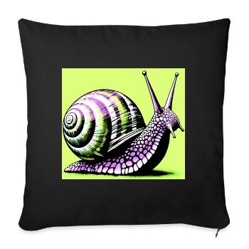 Escargot - Housse de coussin décorative 45 x 45 cm - noir - Devant
