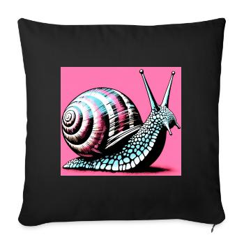 Snail - Sofa pillowcase 17,3'' x 17,3'' (45 x 45 cm) - black - Front