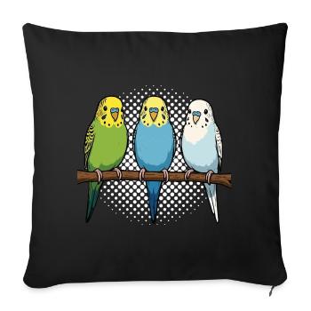 Propriétaires de perruches ondulées Propriétaires de perruches ondulées - Housse de coussin décorative 45 x 45 cm - noir - Devant