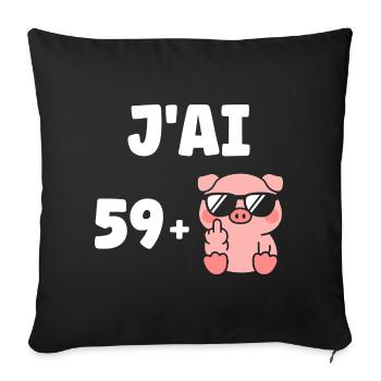 60 ans - Housse de coussin décorative 45 x 45 cm - noir - Devant