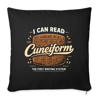 Ancient Mesopotamia, Sumerian - Sofa pillowcase 17,3'' x 17,3'' (45 x 45 cm) - black - Front