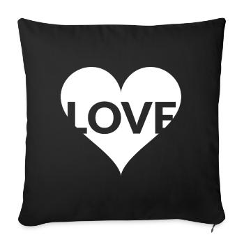 Heart Typo Love Design - Sofa pillowcase 17,3'' x 17,3'' (45 x 45 cm) - black - Front