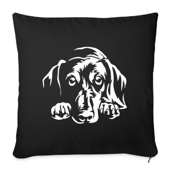 Dachshund "Black Edition" - Sofa pillowcase 17,3'' x 17,3'' (45 x 45 cm) - black - Front