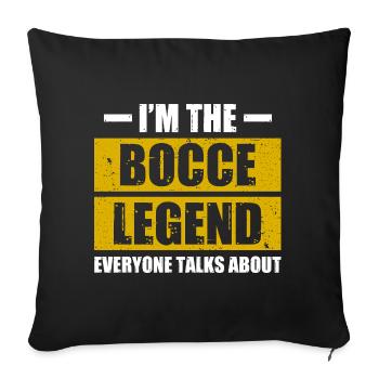 Légende du bocce, joueur de pétanque boule - Housse de coussin décorative 45 x 45 cm - noir - Devant