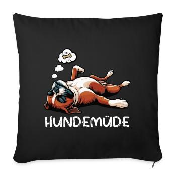 Hundemüde Boxer Boxerhalter Boxerhund Boxerhunde - Sofakissenbezug 45 x 45 cm - Schwarz - Vorne