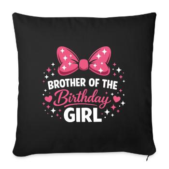 Girl's Birthday Design - Magic Pink Bow and E - Sofa pillowcase 17,3'' x 17,3'' (45 x 45 cm) - black - Front