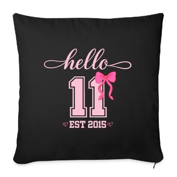Bonjour naissance de la fille Coquette Bow 11 Est 2015 - Housse de coussin décorative 45 x 45 cm - noir - Devant