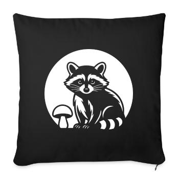 Cute Raccoon Nature Trash Panda Woodland Animal - Sofa pillowcase 17,3'' x 17,3'' (45 x 45 cm) - black - Front