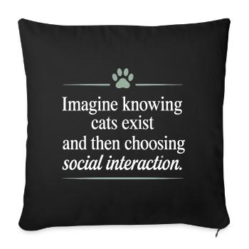 Chat : imaginez savoir que les chats existent Maman de chats - Housse de coussin décorative 45 x 45 cm - noir - Devant