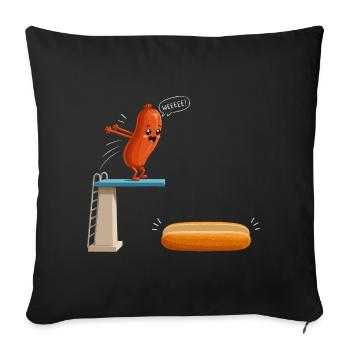 Hot Dog, Sausages, BBQ, Grilling, Griller - Sofa pillowcase 17,3'' x 17,3'' (45 x 45 cm) - black - Front