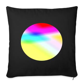 Rainbow Circle - Sofa pillowcase 17,3'' x 17,3'' (45 x 45 cm) - black - Front
