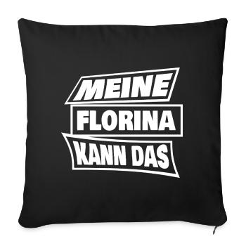 Florina - Sofakissenbezug 45 x 45 cm - Schwarz - Vorne