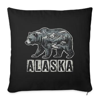 Alaska Bär - Sofakissenbezug 45 x 45 cm - Schwarz - Vorne