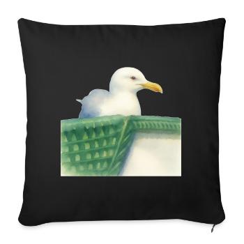 North Sea Seagull Wadden Bird - Sofa pillowcase 17,3'' x 17,3'' (45 x 45 cm) - black - Front