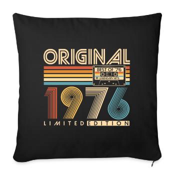 50 ans 50 ans 1976 Vintage Né - Housse de coussin décorative 45 x 45 cm - noir - Devant