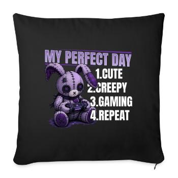 Pastel Goth Soft Goth Gaming Gamer - Housse de coussin décorative 45 x 45 cm - noir - Devant