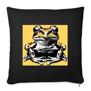grenouille - Housse de coussin décorative 45 x 45 cm - noir - Devant