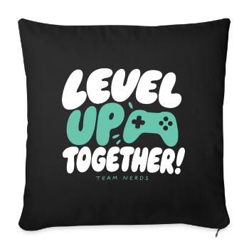 Équipe Monte de niveau ensemble : Nerds - Housse de coussin décorative 45 x 45 cm - noir - Devant