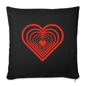 Infinite Red Heart - Sofa pillowcase 17,3'' x 17,3'' (45 x 45 cm) - black - Front
