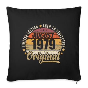 August 1979 Retro Vintage Geburtstag August 1979 - Sofakissenbezug 45 x 45 cm - Schwarz - Vorne