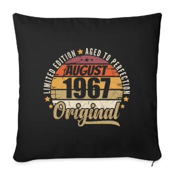 August 1967 Retro Vintage Geburtstag August 1967 - Sofakissenbezug 45 x 45 cm - Schwarz - Vorne