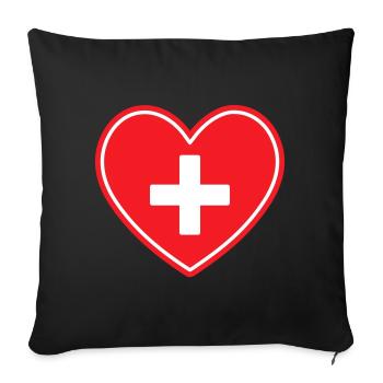 Medical Heart Cross Healthcare Icon - Sofa pillowcase 17,3'' x 17,3'' (45 x 45 cm) - black - Front