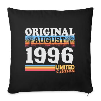 Vintage August 1996 Vintage Retro Birthday - Sofa pillowcase 17,3'' x 17,3'' (45 x 45 cm) - black - Front
