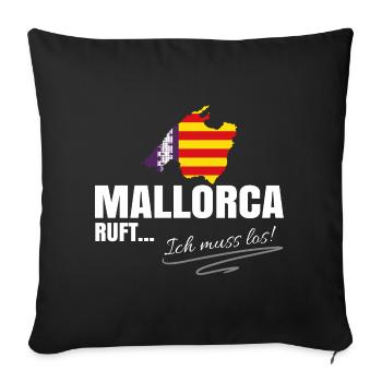 Mallorca Auswandern - Sofakissenbezug 45 x 45 cm - Schwarz - Vorne