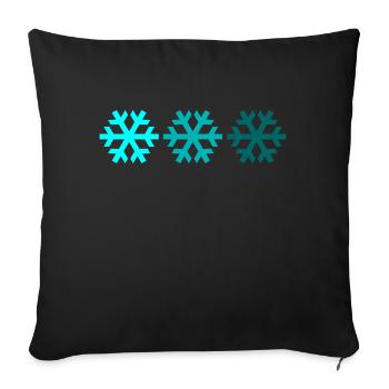 Three snowflakes - Sofa pillowcase 17,3'' x 17,3'' (45 x 45 cm) - black - Front