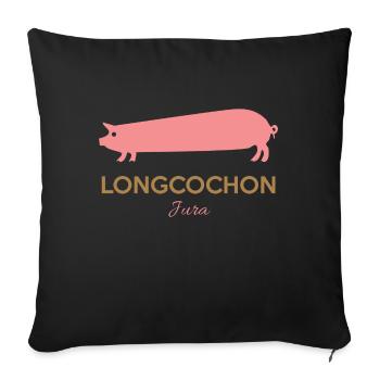 Franche Comté Longcochon Jura - Housse de coussin décorative 45 x 45 cm - noir - Devant
