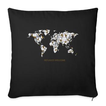 refugees welcome - Sofakissenbezug 45 x 45 cm - Schwarz - Vorne