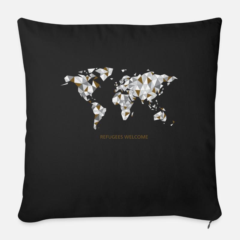 refugees welcome - Sofakissenbezug 45 x 45 cm - Schwarz