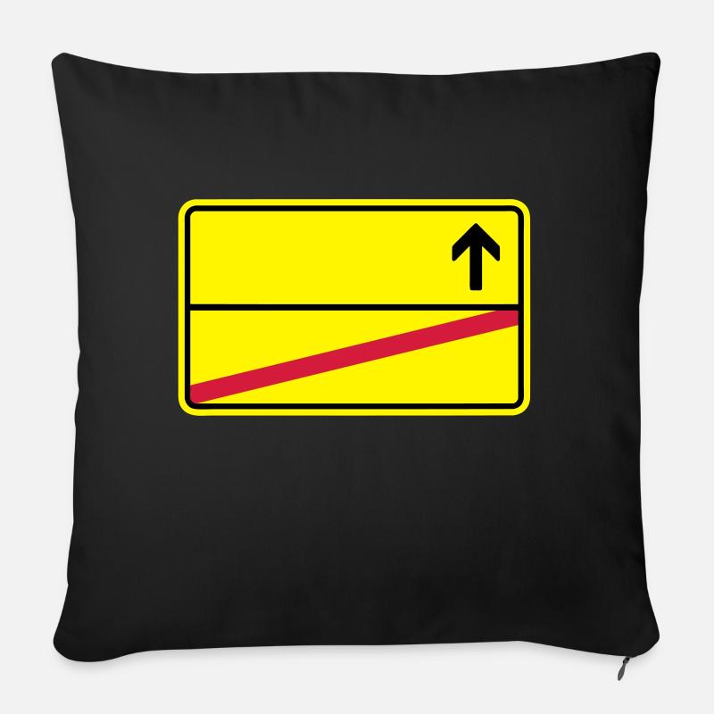 Ortsschild - Sofakissenbezug 45 x 45 cm - Schwarz