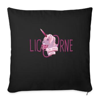 Je suis une licorne - Housse de coussin décorative 45 x 45 cm - noir - Devant