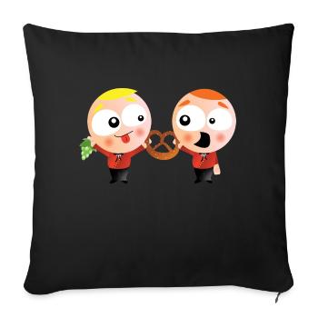 les petites Alsaciens - Housse de coussin décorative 45 x 45 cm - noir - Devant