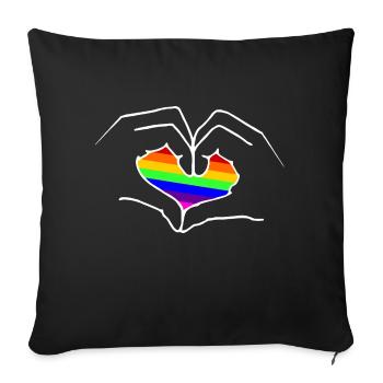 Love is Love - Gay Pride - EN - Housse de coussin décorative 45 x 45 cm - noir - Devant