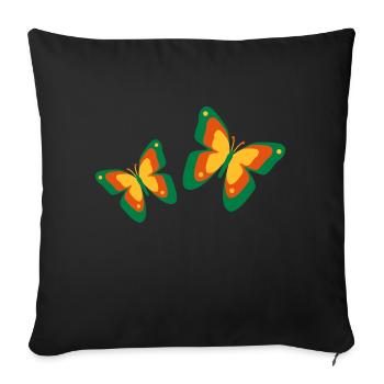 Butterflies moth insects spring summer - Sofa pillowcase 17,3'' x 17,3'' (45 x 45 cm) - black - Front
