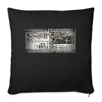 Vintage analogue synth - Sofa pillowcase 17,3'' x 17,3'' (45 x 45 cm) - black - Front