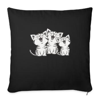 Cats cat chorus singing cats gift meow - Sofa pillowcase 17,3'' x 17,3'' (45 x 45 cm) - black - Front