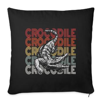 Krokodil - Sofakissenbezug 45 x 45 cm - Schwarz - Vorne