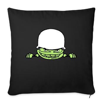 wand mauer gesicht kopf soldat tarnmuster krieg ar - Sofakissenbezug 45 x 45 cm - Schwarz - Vorne