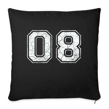 08 in white in the used look - Sofa pillowcase 17,3'' x 17,3'' (45 x 45 cm) - black - Front