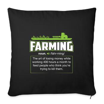 farmer farming cattle Christmas gift - Sofa pillowcase 17,3'' x 17,3'' (45 x 45 cm) - black - Front