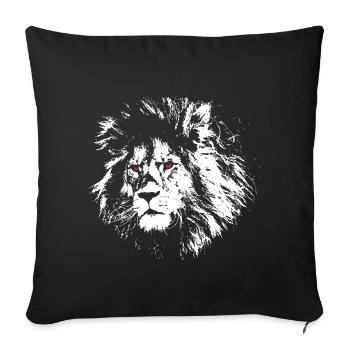 tête de lion - Housse de coussin décorative 45 x 45 cm - noir - Devant
