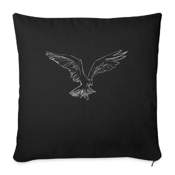 Adler - Sofakissenbezug 45 x 45 cm - Schwarz - Vorne
