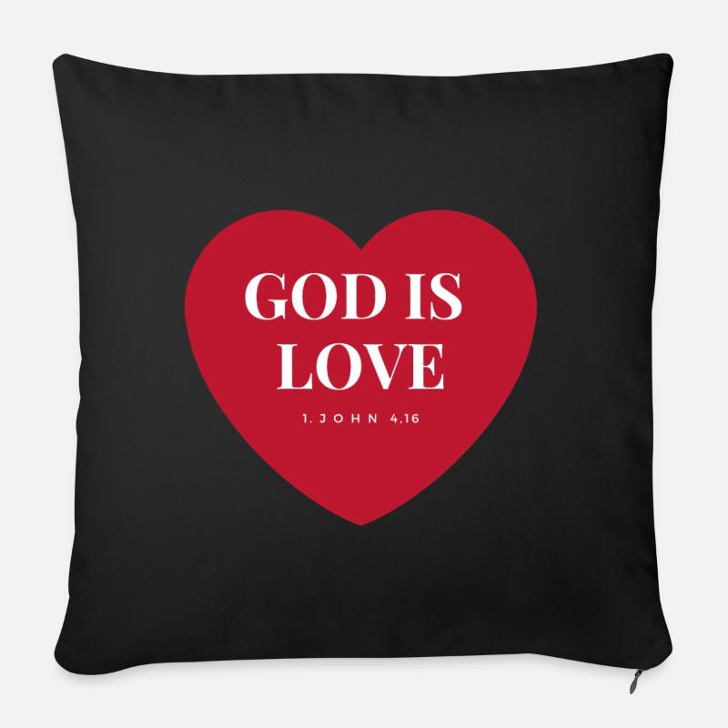 god is love - Sofakissenbezug 45 x 45 cm - Schwarz