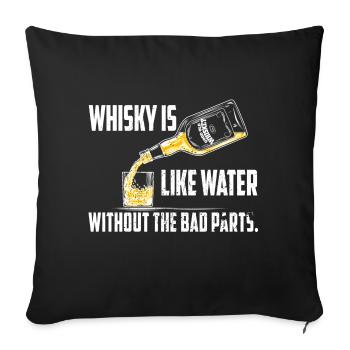 whiskey - Sofa pillowcase 17,3'' x 17,3'' (45 x 45 cm) - black - Front
