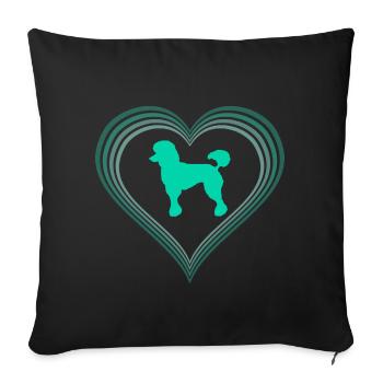 caniche - Housse de coussin décorative 45 x 45 cm - noir - Devant