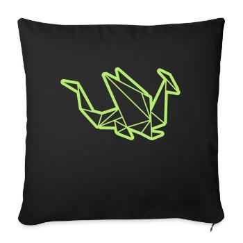 Origami: stolzer Drache - Housse de coussin décorative 45 x 45 cm - noir - Devant