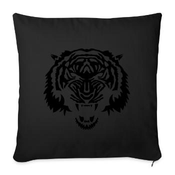 wildes Stammestier Tigergesicht 3 50 - Sofakissenbezug 45 x 45 cm - Schwarz - Vorne